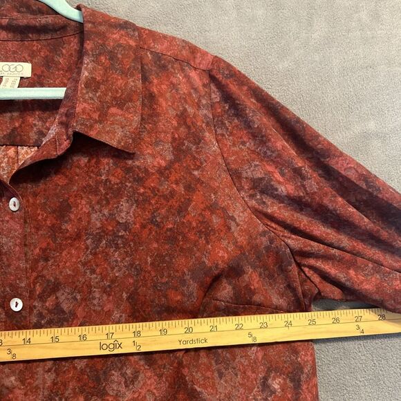 LOGO Lori Goldstein Stretch Woven Button Front Blouse Plus Size 2X Tunic Top - Picture 10 of 10